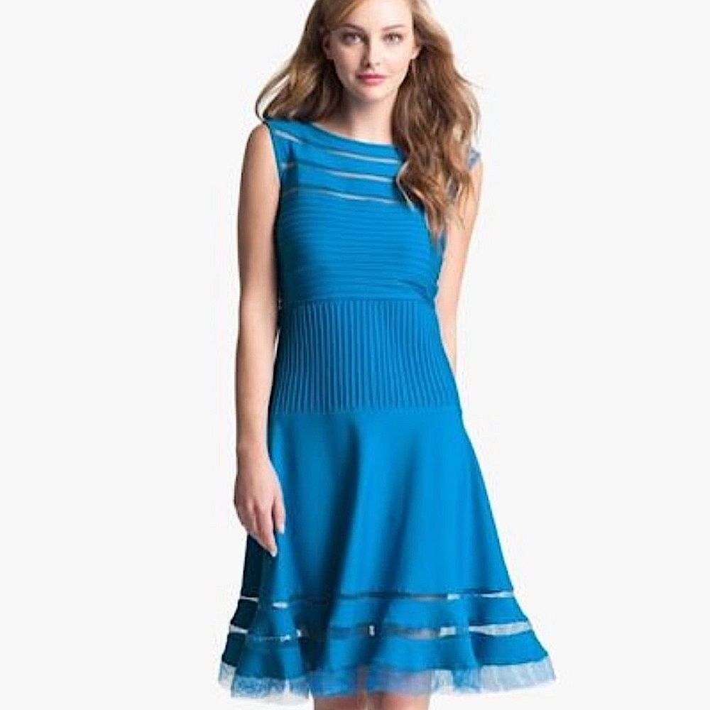 Tadashi Shoji Blue Dress Size Small New with Tags
